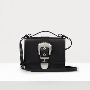 Authentic Vivienne Westwood Rodeo leather shoulder bag black